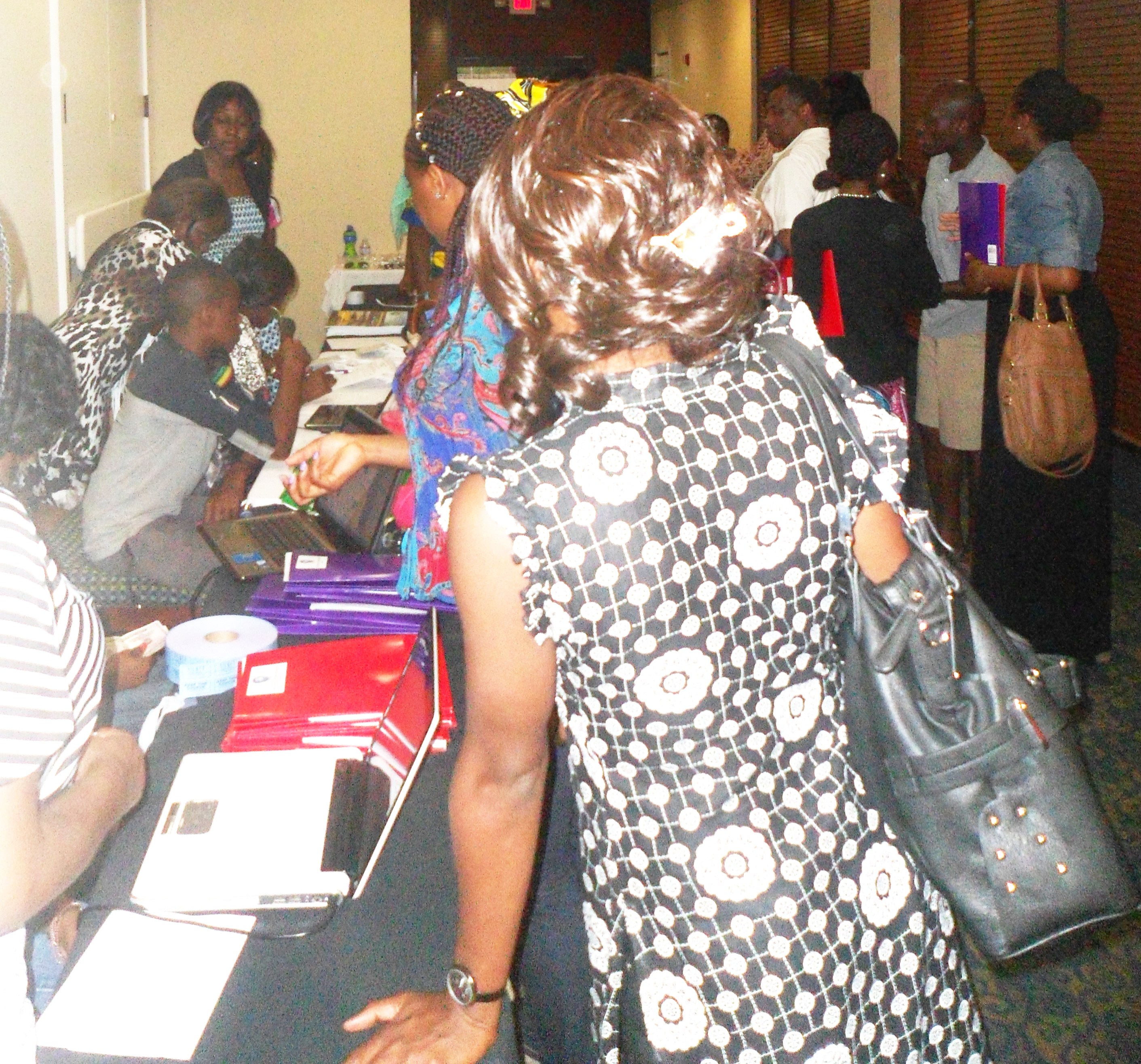 Cross Section of Adults in line during ECWA Conference Registration