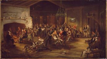 The Christmas Party by American artist Robert David Wilkie, c. 1850