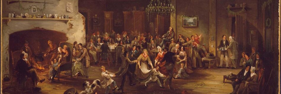 The Christmas Party by American artist Robert David Wilkie, c. 1850